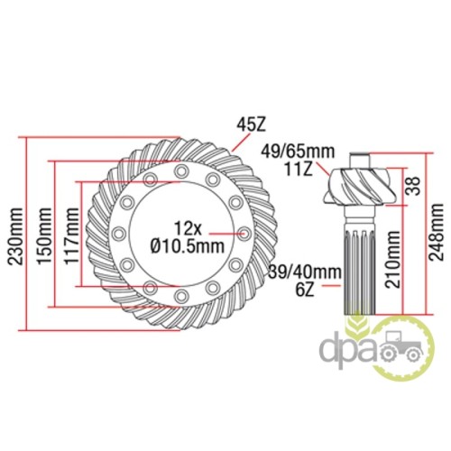 GRUP CONIC FATA 11X45